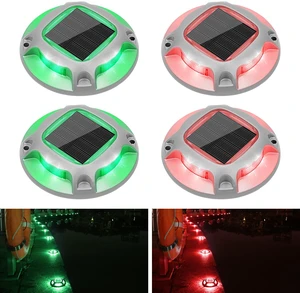 Solar Driveway Marker Lights Dock Marine Led Deck Outdoor 4 Pack 2 Colors in 1,Solar Powered Waterproof Warning Step Lights for Pathway Garden Sidewalk(White/Warm White) Solar Driveway Marker Lights Dock Marine Led Deck Outdoor 4 Pack 2 Colors in 1,Solar Powered Waterproof Warning Step Lights for Pathway Garden Sidewalk(White/Warm White)