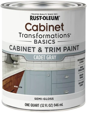 372009 Transformations Basics Cabinet & Trim Paint, Quart, Cadet Gray 32 Fl Oz, 0.25 Gallon (Pack of 1) 372009 Transformations Basics Cabinet & Trim Paint, Quart, Cadet Gray 32 Fl Oz, 0.25 Gallon (Pack of 1)