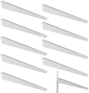 10 Pack Adjustable Shelf Brackets for Double Track System Closet Organization Heavy Duty Wire Shelf Brackets (White,9 Inches) 10 Pack Adjustable Shelf Brackets for Double Track System Closet Organization Heavy Duty Wire Shelf Brackets (White,9 Inches)