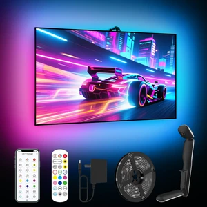 LED TV Llights with Camera, 13.7FT TV Led Backlights that Change with for 45-65 in TV, Music Sync LED Strip Light with Smart App Control - RGB Color Changing Light Strip for Bedroom LED TV Llights with Camera, 13.7FT TV Led Backlights that Change with for 45-65 in TV, Music Sync LED Strip Light with Smart App Control - RGB Color Changing Light Strip for Bedroom