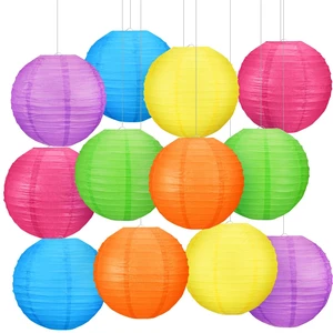 12 Pcs 10" Modern Neon Paper Lanterns Party Classroom Decor Colorful Hanging Paper Lanterns, Neon Classroom Ceiling Decor, Glow in The Dark Party Supplies for Birthday Wedding 12 Pcs 10" Modern Neon Paper Lanterns Party Classroom Decor Colorful Hanging Paper Lanterns, Neon Classroom Ceiling Decor, Glow in The Dark Party Supplies for Birthday Wedding