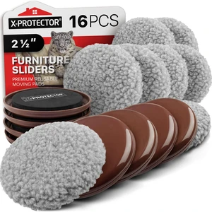 Furniture Sliders - 8+8 Pack 2 1/2 for Carpet & Hard Floors Multi-Surface Furniture Sliders - 8 Furniture Movers for Carpeted Floors and 8 Hardwood Socks - Move Your Furniture Easily! Furniture Sliders - 8+8 Pack 2 1/2 for Carpet & Hard Floors Multi-Surface Furniture Sliders - 8 Furniture Movers for Carpeted Floors and 8 Hardwood Socks - Move Your Furniture Easily!