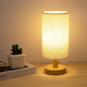 Small Bedside Table Lamp for Bedroom, Minimalist Wood Base & Round Fabric Shade, Mini Cute Cozy Warm White Nightstand Boho Lamp, Study Desk Night Stand Light for Room, Dorm, Nursery, Living Room Small Bedside Table Lamp for Bedroom, Minimalist Wood Base & Round Fabric Shade, Mini Cute Cozy Warm White Nightstand Boho Lamp, Study Desk Night Stand Light for Room, Dorm, Nursery, Living Room