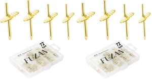 72 pcs Picture Hangers with 10-60lbs, 4 Different Size Picture Hangers, Iron Alloy Nail Hooks, Plaster Picture Hanging Kit on Wooden/Drywall Hanging Hardware for Clock, Mirror, Jewelry (Pack of 2) 72 pcs Picture Hangers with 10-60lbs, 4 Different Size Picture Hangers, Iron Alloy Nail Hooks, Plaster Picture Hanging Kit on Wooden/Drywall Hanging Hardware for Clock, Mirror, Jewelry (Pack of 2)