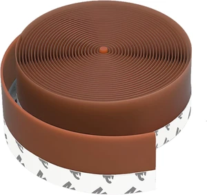 Weather Stripping Door Seal, 1.4in Brown Flex Seal Tape Heavy-Duty Silicone, Strong Adhesive, Seals Medium Gaps for Winter Cold Protection and Energy Efficiency Weather Stripping Door Seal, 1.4in Brown Flex Seal Tape Heavy-Duty Silicone, Strong Adhesive, Seals Medium Gaps for Winter Cold Protection and Energy Efficiency