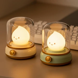 Night Light, Cute Night Light for Kids 2 Pack (Yellow and Green) Chibi Flame Design, Battery-powered, Stepless Dimming, Room Decor, Gifts for kids Night Light, Cute Night Light for Kids 2 Pack (Yellow and Green) Chibi Flame Design, Battery-powered, Stepless Dimming, Room Decor, Gifts for kids