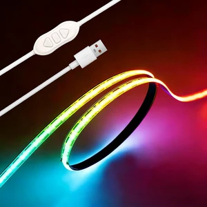 5V RGB USB LED Light Strip, 6.56FT COB LED Strip Lights, RGB 5V LED Lights, Small LED Strip Light, TV Lights for TV Under Cabinet Kitchen Living Room Shelving or Displays (RGB, 6.56ft) 5V RGB USB LED Light Strip, 6.56FT COB LED Strip Lights, RGB 5V LED Lights, Small LED Strip Light, TV Lights for TV Under Cabinet Kitchen Living Room Shelving or Displays (RGB, 6.56ft)