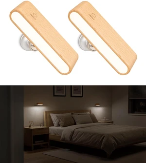 2Pack Battery Operated Wall Sconce, Wood Magnetic 360° Rotation 4000K Nautral Light, Touch Adjustable, Bedside Reading Lights, Headboard Lighting, Magnetic Wall Light, Beech 2Pack Battery Operated Wall Sconce, Wood Magnetic 360° Rotation 4000K Nautral Light, Touch Adjustable, Bedside Reading Lights, Headboard Lighting, Magnetic Wall Light, Beech