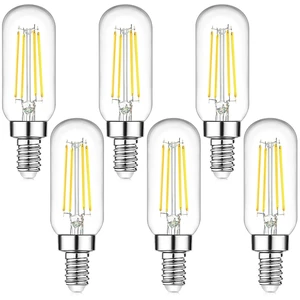 Dimmable E12 Candelabra LED Bulbs 60W Equivalent 6W 600lm, T6 Edison Light Bulbs, 5000K Daylight White, Clear Filament Chandelier LED Bulbs, Small Vintage Bulbs for Ceiling Light Fan, 6-Pack Dimmable E12 Candelabra LED Bulbs 60W Equivalent 6W 600lm, T6 Edison Light Bulbs, 5000K Daylight White, Clear Filament Chandelier LED Bulbs, Small Vintage Bulbs for Ceiling Light Fan, 6-Pack