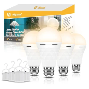 A19 Rechargeable Light Bulbs, Socket Rechargeable Emergency Light Bulb for Power Failure, Battery Backup Bulbs for Home, Hurricane, Led Bulb 60 Watt Equiv. (Soft White, 4 Count (Pack of 1)) A19 Rechargeable Light Bulbs, Socket Rechargeable Emergency Light Bulb for Power Failure, Battery Backup Bulbs for Home, Hurricane, Led Bulb 60 Watt Equiv. (Soft White, 4 Count (Pack of 1))