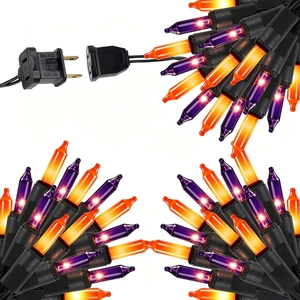3 Sets Halloween Lights, 29ft 150 Count Black Wire Fairy Mini Lights, 120V UL Certified Incandescent Light String, Connectable for Garden Patio Holiday Party Outdoor Decor, Orange & Purple 3 Sets Halloween Lights, 29ft 150 Count Black Wire Fairy Mini Lights, 120V UL Certified Incandescent Light String, Connectable for Garden Patio Holiday Party Outdoor Decor, Orange & Purple