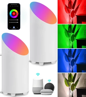 5W Smart Floor Can Light Up Lights Indoor, APP Control, RGBCW, 2PCS Uplights Indoor with Timer, 2700K-6500K, Alexa & Google Assistant, Color Changing Spotlights Indoor for Sofa Plant Corner 5W Smart Floor Can Light Up Lights Indoor, APP Control, RGBCW, 2PCS Uplights Indoor with Timer, 2700K-6500K, Alexa & Google Assistant, Color Changing Spotlights Indoor for Sofa Plant Corner