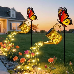 Solar Garden Lights Outdoor Decor, Butterfly Watering Can Lights, 2 Pack Butterfly Garden Stakes with Cascading Fairy Lights, Waterproof Watering Can Decor for Patio, Porch and Mothers Day Gifts Solar Garden Lights Outdoor Decor, Butterfly Watering Can Lights, 2 Pack Butterfly Garden Stakes with Cascading Fairy Lights, Waterproof Watering Can Decor for Patio, Porch and Mothers Day Gifts