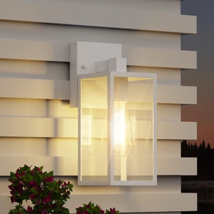 Outdoor Front Porch Light Wall Mount, Exterior Lighting Fixture 1Pack 10.65inch, Anti-Rust Metal Frame, Tempered Glass, E26 Base, Waterproof, Easy Install, Wall Sconce for Patio, Garage, Entryway Outdoor Front Porch Light Wall Mount, Exterior Lighting Fixture 1Pack 10.65inch, Anti-Rust Metal Frame, Tempered Glass, E26 Base, Waterproof, Easy Install, Wall Sconce for Patio, Garage, Entryway