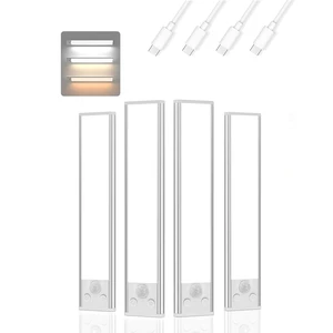 12 inch Under Cabinet Lighting 2500 mAh Closet Lights 3 Color Temps Magnetic Motion Activated, Rechargeable Closet Lights Battery Operated Wireless Dimmable Under Counter Lights, 4 Pack 12 inch Under Cabinet Lighting 2500 mAh Closet Lights 3 Color Temps Magnetic Motion Activated, Rechargeable Closet Lights Battery Operated Wireless Dimmable Under Counter Lights, 4 Pack