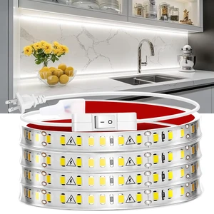 Under Cabinet Strip Lighting Plug in 96in, Ultra Bright Small LED Light Bar, 6000K Cool White, 110V-120V Wired Lights for Kitchen Cabinet, Counter, Workbench, Desk, Closet, Shelf, Indoor Under Cabinet Strip Lighting Plug in 96in, Ultra Bright Small LED Light Bar, 6000K Cool White, 110V-120V Wired Lights for Kitchen Cabinet, Counter, Workbench, Desk, Closet, Shelf, Indoor