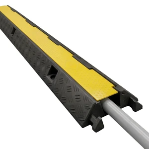 Cable Protector 1 Channel 2.75" x 2" Traffic Hose and Wire Cover Rubber Black Base with Yellow Lid (3 Feet) 5,000 lbs/axle - Pack of 2 Cable Protector 1 Channel 2.75" x 2" Traffic Hose and Wire Cover Rubber Black Base with Yellow Lid (3 Feet) 5,000 lbs/axle - Pack of 2