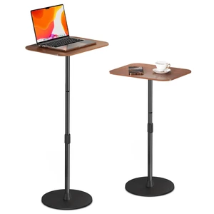 Adjustable Laptop Floor Stand & Portable Standing Desk - Height Adjustable Mobile Table up to 37.8", Bedside Laptop Table, Sofa Desk with Sturdy Metal Base & Wooden Top Adjustable Laptop Floor Stand & Portable Standing Desk - Height Adjustable Mobile Table up to 37.8", Bedside Laptop Table, Sofa Desk with Sturdy Metal Base & Wooden Top