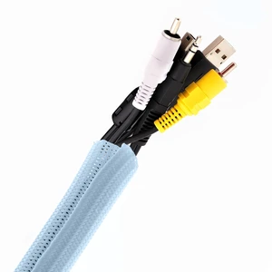 10FT Tubing Cable Sleeve Blue 1/2 inch Flexible Cable Management Sleeve for PC, Gaming, TV & Office, Wire Organizer for Desk Cable Cleanup 10FT Tubing Cable Sleeve Blue 1/2 inch Flexible Cable Management Sleeve for PC, Gaming, TV & Office, Wire Organizer for Desk Cable Cleanup