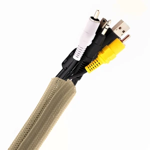 10FT Tubing Cable Sleeve Beige 1/2 inch Flexible Cable Management Sleeve for PC, Gaming, TV & Office, Wire Organizer for Desk Cable Cleanup 10FT Tubing Cable Sleeve Beige 1/2 inch Flexible Cable Management Sleeve for PC, Gaming, TV & Office, Wire Organizer for Desk Cable Cleanup