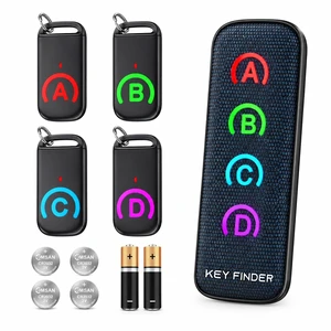 Key Finder Locator with 4 Receivers, New Fabric Wireless Slim RF Key Wallet Remote Finder, Item Locator with 80dB Loud Sound and 131ft Working Range, Key Tracker, Keychain Key Finder Key Finder Locator with 4 Receivers, New Fabric Wireless Slim RF Key Wallet Remote Finder, Item Locator with 80dB Loud Sound and 131ft Working Range, Key Tracker, Keychain Key Finder