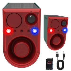 Solar Outdoor Motion Sensor Alarm-Dog Barking&Gunshot Sound, 130db Motion Detector Alarm Light,with Remote Controller,13 Kinds of Sound Red&Blue Strobe Light with USB (± Volume /130dB 2PCS) Solar Outdoor Motion Sensor Alarm-Dog Barking&Gunshot Sound, 130db Motion Detector Alarm Light,with Remote Controller,13 Kinds of Sound Red&Blue Strobe Light with USB (± Volume /130dB 2PCS)