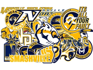 25 PCS Nashville American Predators Hockey Stickers for Water Bottle, Laptop, Bicycle, Computer, Motorcycle, Travel Case, Car Decal Decoration Stickers 25 PCS Nashville American Predators Hockey Stickers for Water Bottle, Laptop, Bicycle, Computer, Motorcycle, Travel Case, Car Decal Decoration Stickers
