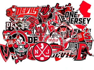 25 PCS New Jersey American Devils Hockey Stickers for Water Bottle, Laptop, Bicycle, Computer, Motorcycle, Travel Case, Car Decal Decoration Stickers 25 PCS New Jersey American Devils Hockey Stickers for Water Bottle, Laptop, Bicycle, Computer, Motorcycle, Travel Case, Car Decal Decoration Stickers