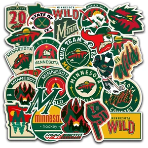 25 PCS Minnesota American Wild Hockey Stickers for Water Bottle, Laptop, Bicycle, Computer, Motorcycle, Travel Case, Car Decal Decoration Stickers 25 PCS Minnesota American Wild Hockey Stickers for Water Bottle, Laptop, Bicycle, Computer, Motorcycle, Travel Case, Car Decal Decoration Stickers