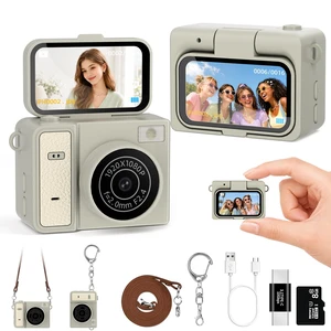 Mini Keychain Digital Camera, Brown Mini Camera with Flip Screen, 1MP 1080P Small Camera, 8GB Card, Video Recorder, Long Battery Life for Travel, Party and Vlog Mini Keychain Digital Camera, Brown Mini Camera with Flip Screen, 1MP 1080P Small Camera, 8GB Card, Video Recorder, Long Battery Life for Travel, Party and Vlog