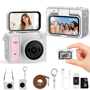Mini Keychain Digital Camera, Pink Mini Camera with Flip Screen, 1MP 1080P Small Camera, 8GB Card, Video Recorder, Long Battery Life for Travel, Party and Vlog Mini Keychain Digital Camera, Pink Mini Camera with Flip Screen, 1MP 1080P Small Camera, 8GB Card, Video Recorder, Long Battery Life for Travel, Party and Vlog
