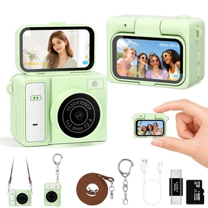 Mini Keychain Digital Camera, Green Mini Camera with FILP Screen, 1MP 1080P Small Camera, 8GB Card, Video Recorder, Long Battery Life for Travel, Party and Vlog Mini Keychain Digital Camera, Green Mini Camera with FILP Screen, 1MP 1080P Small Camera, 8GB Card, Video Recorder, Long Battery Life for Travel, Party and Vlog