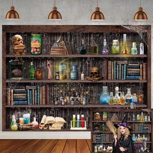 Halloween Mad Scientist Laboratory Backdrop Halloween Magic School Banner 10x6ft Witch Kitchen Bookshelf Background, Creepy Skull Poison Bottles Apothecary Banner,Kids Halloween Party Decor Halloween Mad Scientist Laboratory Backdrop Halloween Magic School Banner 10x6ft Witch Kitchen Bookshelf Background, Creepy Skull Poison Bottles Apothecary Banner,Kids Halloween Party Decor