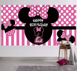 Minnie 2nd Birthday Backdrop, Minnie 2nd Birthday Banner Party Supplies, Minnie 2 Bday Decorations Photography Background (6.6 x 3.3 ft) Minnie 2nd Birthday Backdrop, Minnie 2nd Birthday Banner Party Supplies, Minnie 2 Bday Decorations Photography Background (6.6 x 3.3 ft)