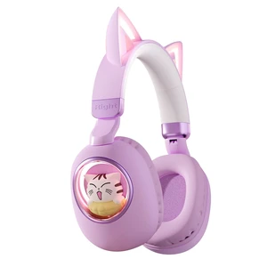 Cat Ear Headphones for Kids, Cute Children Girl Wireless Bluetooth Headphones for School, Purple Kindergarten Light up Kawaii Kitty Noise Cancelling Headphones for Kids Teens Child Airplane Cat Ear Headphones for Kids, Cute Children Girl Wireless Bluetooth Headphones for School, Purple Kindergarten Light up Kawaii Kitty Noise Cancelling Headphones for Kids Teens Child Airplane