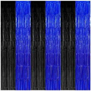 Black Blue Party Decorations Backdrops Foil Fringe, 3 Pack 2026 Graduation Black Blue Curtains Backdrops for Boys Birthday New Year Baby Shower Party Decorations Black Blue Party Decorations Backdrops Foil Fringe, 3 Pack 2026 Graduation Black Blue Curtains Backdrops for Boys Birthday New Year Baby Shower Party Decorations