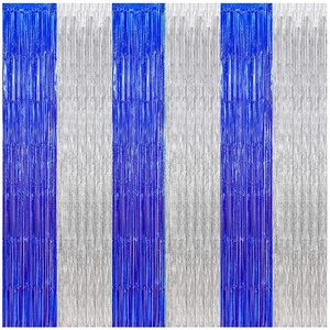 Graduation Backdrop Curtain Blue Silver Party Decorations 3 Pack Metallic Tinsel Foil Fringe Curtains Photo Booth Streamer Background for Birthday Wedding Party Christmas Decor Graduation Backdrop Curtain Blue Silver Party Decorations 3 Pack Metallic Tinsel Foil Fringe Curtains Photo Booth Streamer Background for Birthday Wedding Party Christmas Decor