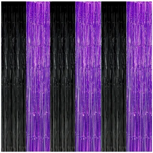 Graduation Decorations Purple Black Foil Fringe Backdrops 3 Pack Black Purple Party Decorations Streamer Tinsel Curtains for Graduation Birthday Halloween Party Graduation Decorations Purple Black Foil Fringe Backdrops 3 Pack Black Purple Party Decorations Streamer Tinsel Curtains for Graduation Birthday Halloween Party