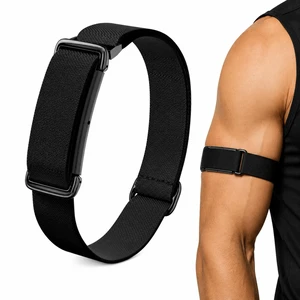Bicep Bands Compatible with Google Fitbit Air, Arm and Ankle Strap, Black Adjustable 9.8-15.7 in stretch nylon strap with a sliding buckle and fitted open-back holder for upper-arm or ankle wear Bicep Bands Compatible with Google Fitbit Air, Arm and Ankle Strap, Black Adjustable 9.8-15.7 in stretch nylon strap with a sliding buckle and fitted open-back holder for upper-arm or ankle wear