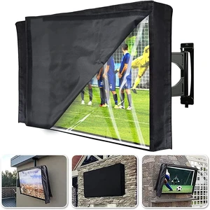 Outdoor TV Cover 30-32 Inch with Clear Scratch Resistant Front Flap + Bottom Cover, 600D Weatherproof & Waterproof TV Screen Protector, Fits Most TV Mounts Stands with Remote Controller Pocket Outdoor TV Cover 30-32 Inch with Clear Scratch Resistant Front Flap + Bottom Cover, 600D Weatherproof & Waterproof TV Screen Protector, Fits Most TV Mounts Stands with Remote Controller Pocket