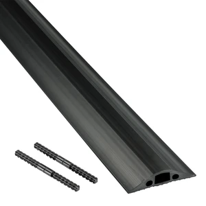 30ft Floor Cord Cover, Made in USA Linkable Cable Protector, Hide Extension Cords, Protect Cords, Prevent Cable Trips, Cord Hider, Heavy Duty - Cord Cavity = 0.56" (W) x 0.35" (H) - Black 30ft Floor Cord Cover, Made in USA Linkable Cable Protector, Hide Extension Cords, Protect Cords, Prevent Cable Trips, Cord Hider, Heavy Duty - Cord Cavity = 0.56" (W) x 0.35" (H) - Black
