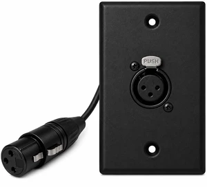 1 Port Black XLR Wall Plate, Solderless Female to Female Connector No-Solder XLR Wall Plate with Female to Female Connectors for Pro Audio, Studio, Stage, Rack & In-Wall Installations 1 Port Black XLR Wall Plate, Solderless Female to Female Connector No-Solder XLR Wall Plate with Female to Female Connectors for Pro Audio, Studio, Stage, Rack & In-Wall Installations