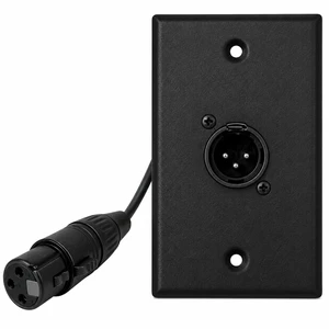 1 Port Black XLR Wall Plate, Solderless Male to Female Connector No-Solder XLR Wall Plate with Male to Female Connectors for Pro Audio, Studio, Stage, Rack & In-Wall Installations 1 Port Black XLR Wall Plate, Solderless Male to Female Connector No-Solder XLR Wall Plate with Male to Female Connectors for Pro Audio, Studio, Stage, Rack & In-Wall Installations