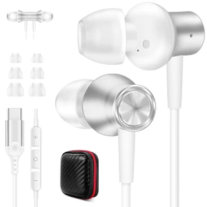 USB C Earbuds for Samsung S26FE S25 Type C Headphone with Mic Silver USB C In Ear Magnetic Headphone Stereo Remote Control Corded Type C Earphones for iPhone 18 Pro Galaxy S26 S25 for iPad Pro USB C Earbuds for Samsung S26FE S25 Type C Headphone with Mic Silver USB C In Ear Magnetic Headphone Stereo Remote Control Corded Type C Earphones for iPhone 18 Pro Galaxy S26 S25 for iPad Pro