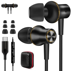 USB C Earbuds for iPhone 18 Pro Type C Headphone with Mic Black Gold USB C In Ear Magnetic Headphone Stereo Remote Control Corded Type C Earphones for iPhone Duo Galaxy S26 FE S25 for iPad Pro USB C Earbuds for iPhone 18 Pro Type C Headphone with Mic Black Gold USB C In Ear Magnetic Headphone Stereo Remote Control Corded Type C Earphones for iPhone Duo Galaxy S26 FE S25 for iPad Pro