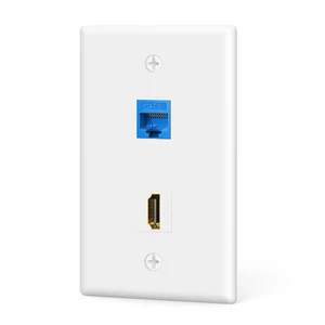 HDMI Ethernet Wall Plate UL Listed, 8K HDMI and CAT6 Wall Jack UL Listed for Safety, 8K HDMI Keytstone Jack, 1000Mbps RJ45 Keystone Coupler HDMI Ethernet Wall Plate UL Listed, 8K HDMI and CAT6 Wall Jack UL Listed for Safety, 8K HDMI Keytstone Jack, 1000Mbps RJ45 Keystone Coupler