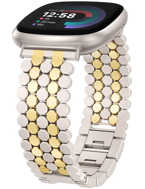 Metal Bands Compatible with Fitbit Sense 2/Versa 4/Versa 3/Sense Bands Women, Dressy Stainless Steel Chain Honeycomb Designer Luxury Chic Link Bracelet Wristband Replacement Strap for Versa 4 Metal Bands Compatible with Fitbit Sense 2/Versa 4/Versa 3/Sense Bands Women, Dressy Stainless Steel Chain Honeycomb Designer Luxury Chic Link Bracelet Wristband Replacement Strap for Versa 4