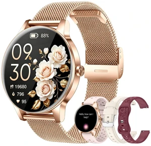 Smart Watch for Women, 1.27"Fitness Tracker with IP68, 4Bands, iOS/Android Bluetooth Call & Answer, 130+ Sports Modes with Heart Rate/Sleep Monitor, Round Rose Gold Watch for Gift Smart Watch for Women, 1.27"Fitness Tracker with IP68, 4Bands, iOS/Android Bluetooth Call & Answer, 130+ Sports Modes with Heart Rate/Sleep Monitor, Round Rose Gold Watch for Gift