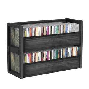 Stackable CD Storage Cases Box Fits 80 CDs (Black, 2 PCS) Dual magnets on front flap, Stacking L-shaped brackets, Non-slip pad, for Tower and Cabinet, Holder Rack for Large-capacity Stackable CD Storage Cases Box Fits 80 CDs (Black, 2 PCS) Dual magnets on front flap, Stacking L-shaped brackets, Non-slip pad, for Tower and Cabinet, Holder Rack for Large-capacity