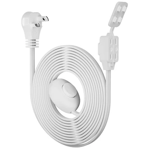 2 Prong 3 Outlets Flat Plug Extension Cord 15 FT with Foot Switch & Safety Cover for Floor Lamp & Christmas Light & Appliance 16AWG 125V 13A Pedal On/Off Inline Push Switch Step On Power Cord-White 2 Prong 3 Outlets Flat Plug Extension Cord 15 FT with Foot Switch & Safety Cover for Floor Lamp & Christmas Light & Appliance 16AWG 125V 13A Pedal On/Off Inline Push Switch Step On Power Cord-White